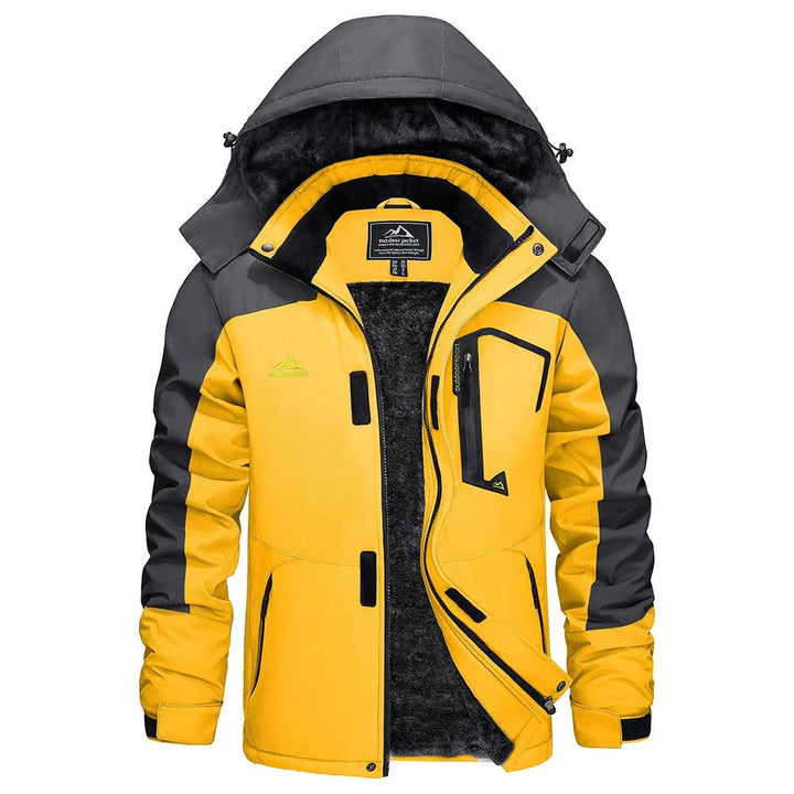 Vindtett og vanntett herre vinterskijakke, ideell for utendørsaktiviteter og skikjøring i snøen.