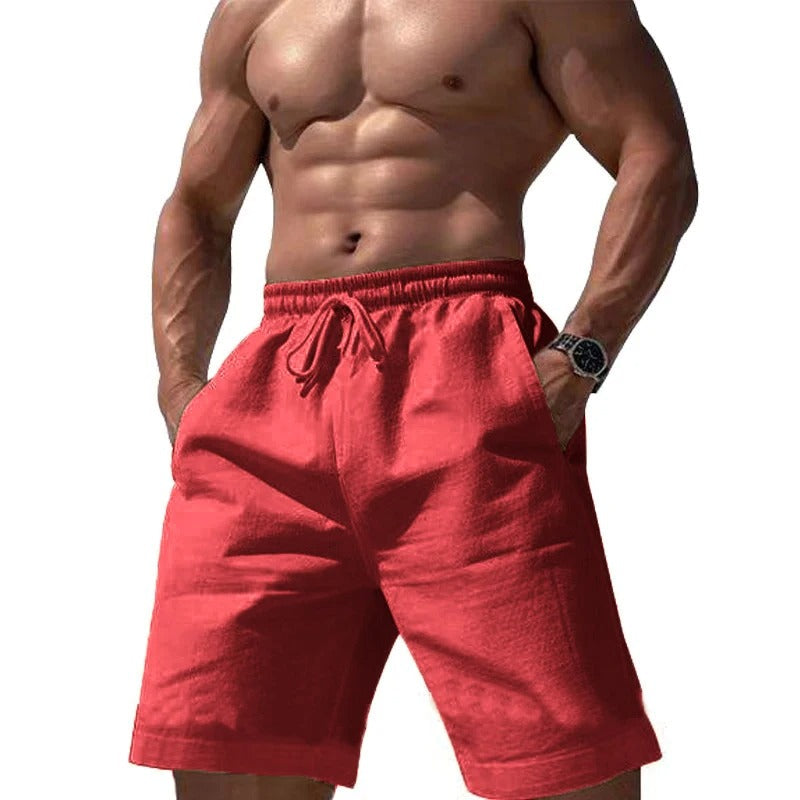 Pustende elastiske shorts for menn, gir komfort og frihet. Ideell for casual sommerstil og fritid.
