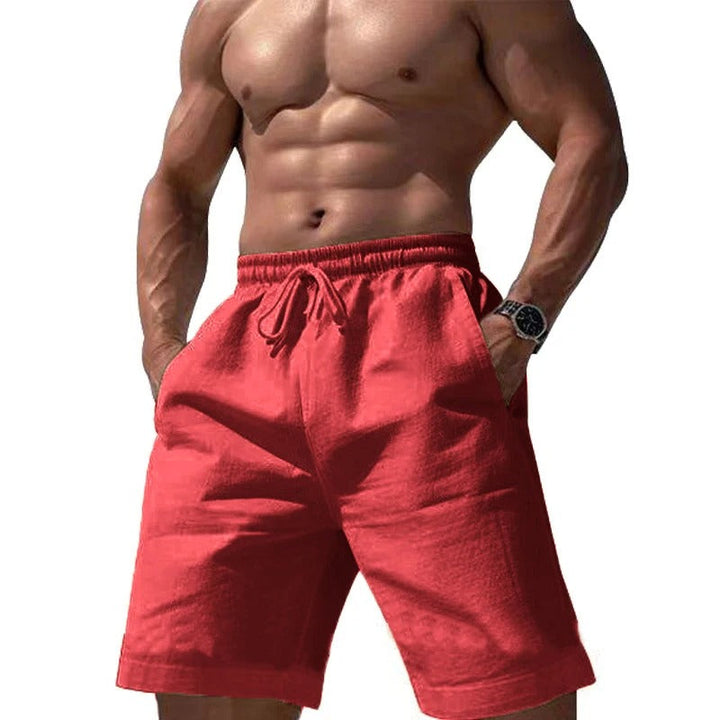 Pustende elastiske shorts for menn, gir komfort og frihet. Ideell for casual sommerstil og fritid.
