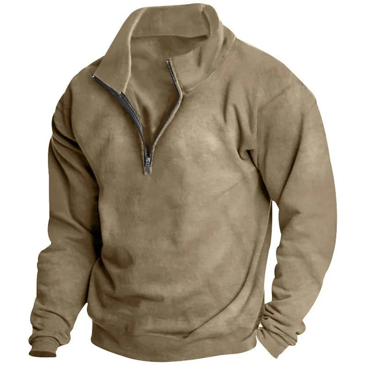 Herregenser med halv glidelås. Elegant sweatshirt i tidløs stil. Komfortabel og langermet.