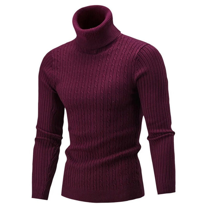 Varm menns rullehalsgenser i slimfit. Komfortabel strikkegenser perfekt for kalde dager.