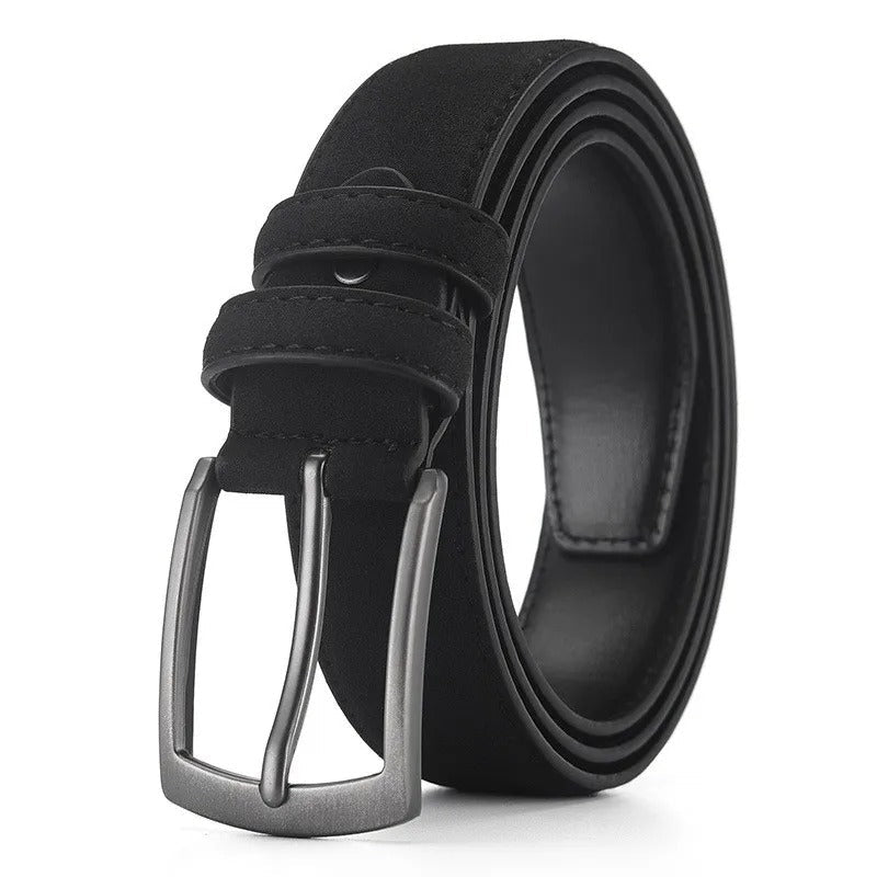 Klassisk svart herrebelte med vintage metallspenne. Et must for menn og ethvert antrekk.