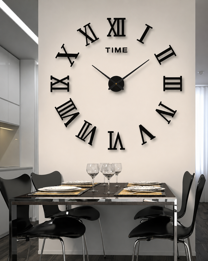 Moderne veggklokke for kontorinnredning, stillegående og med unikt designelement for minimalistisk stil.