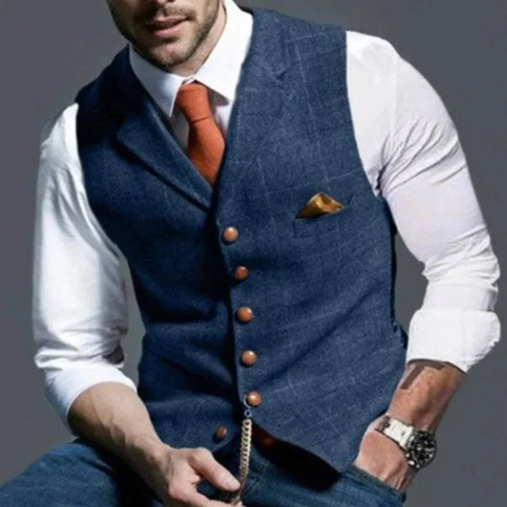 Vintage herrevest, klassisk stil for lagdelt antrekk. Perfekt for smart casual look og herremote.