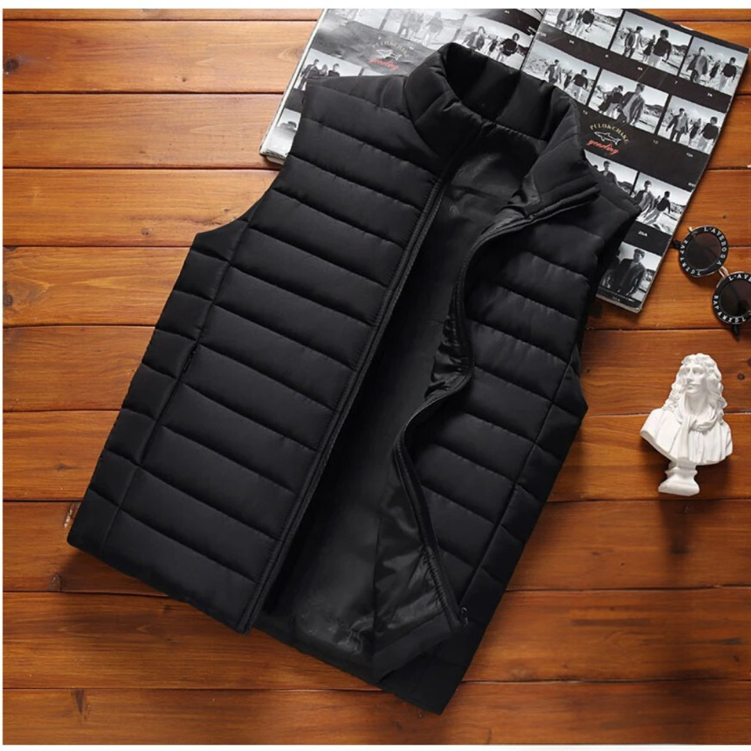 Moderne vanntett vintervest for menn, lett og komfortabel bodywarmer i god kvalitet.
