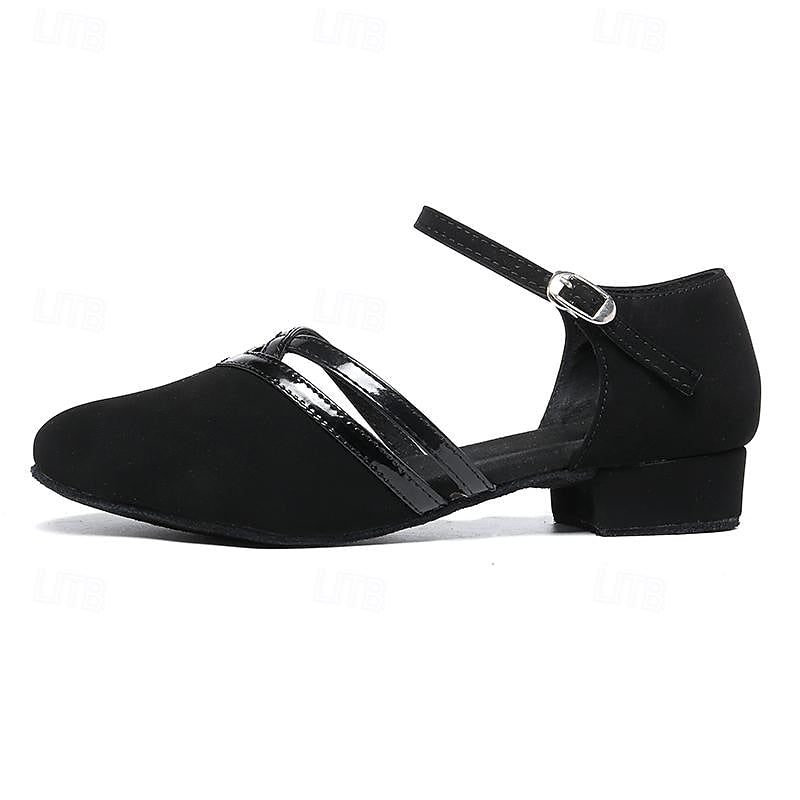 Stilige svarte Anita dansesko for damer. Ideelle for dans, salsa og selskapsdans, med elegant design.