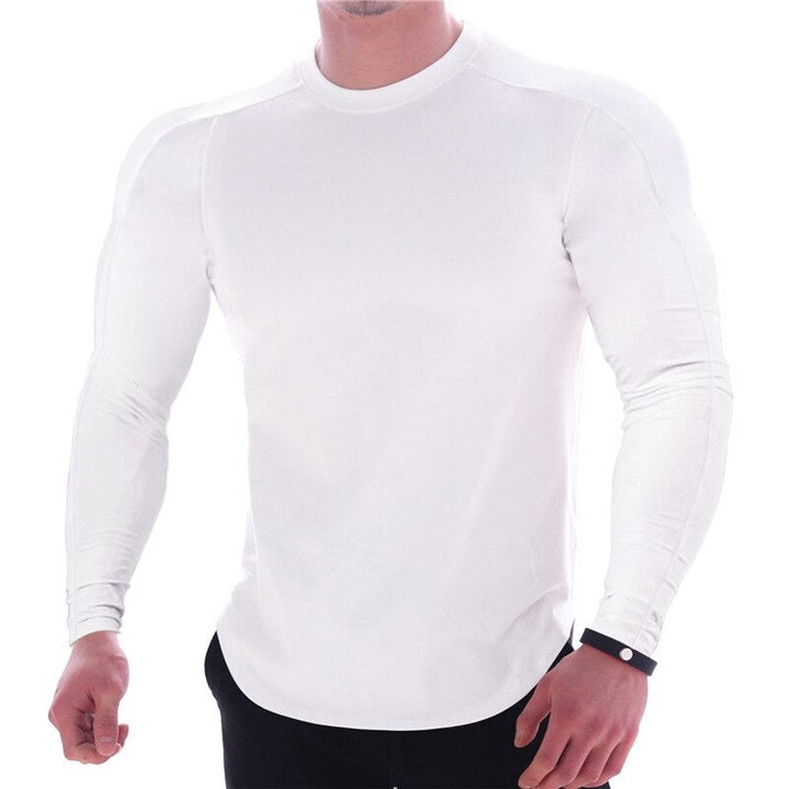 Allsidig herre langermet treningsgenser, slim fit, fukttransporterende for alle aktiviteter og fritid.